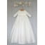Venice gown with long sleeves in ivory with ivory ribbon