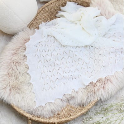 Butterfly Lace Christening Shawl