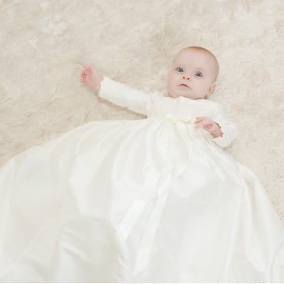 long sleeve baptism dress for baby girl